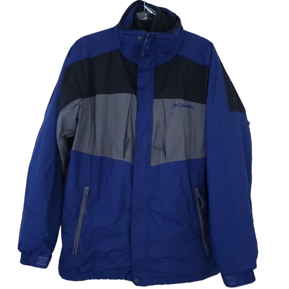 Columbia 3-in-1 Interchangeable Jacket Men Large Blue Gray Zip Up Winter Coat